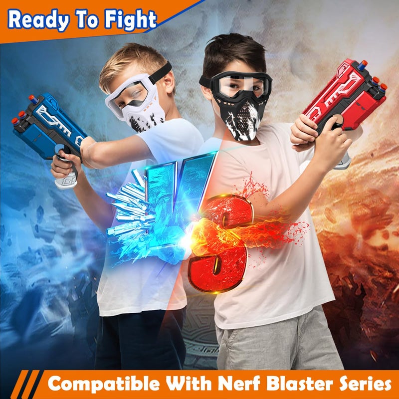 POKONBOY Upgraded 2 Pack Tactical Mask, Mask with Goggles Compatible with Nerf Rival, Apollo, Zeus, Khaos, Atlas, Artemis and N-Strike Elite Blasters (White & Black) - Image 5