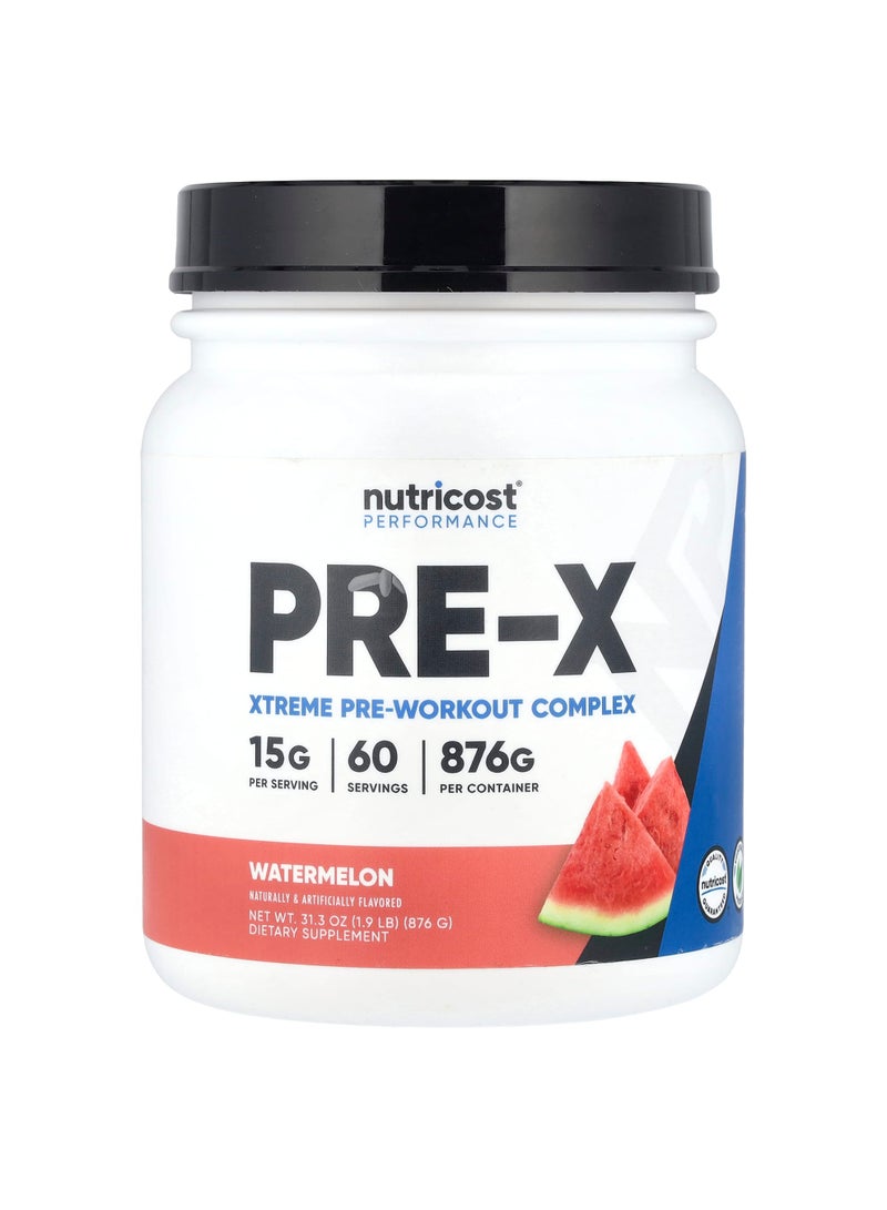 Nutricost Performance, PRE-X, Xtreme Pre-Workout Complex, Watermelon, 1.9 lb (876 g)