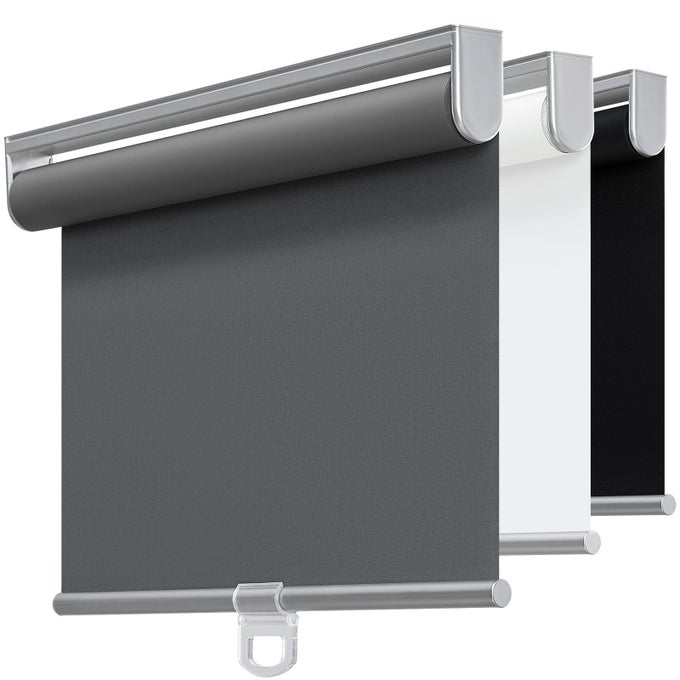 CORDLESS 100 BLACKOUT ROLLER SHADES FOR WINDOWSUV PROTECTION PULL DOWN SHADESROOM DARKENING DOOR BLINDS THERMAL INSULATED FABRIC FOR HOME OFFICE AND BEDROOM14 W X 72 HGREY