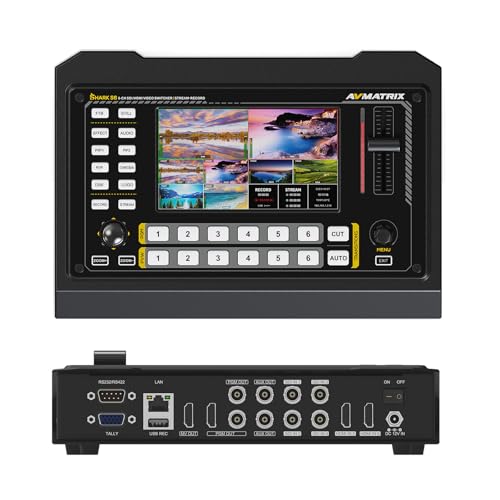 AVMATRIX Shark S6 Camera Video Mixer Switcher with 5 Inch Display 4xSDI 2xHDMI Input SD USB Recorder PTZ Camera Control for Live Streaming - Image 1