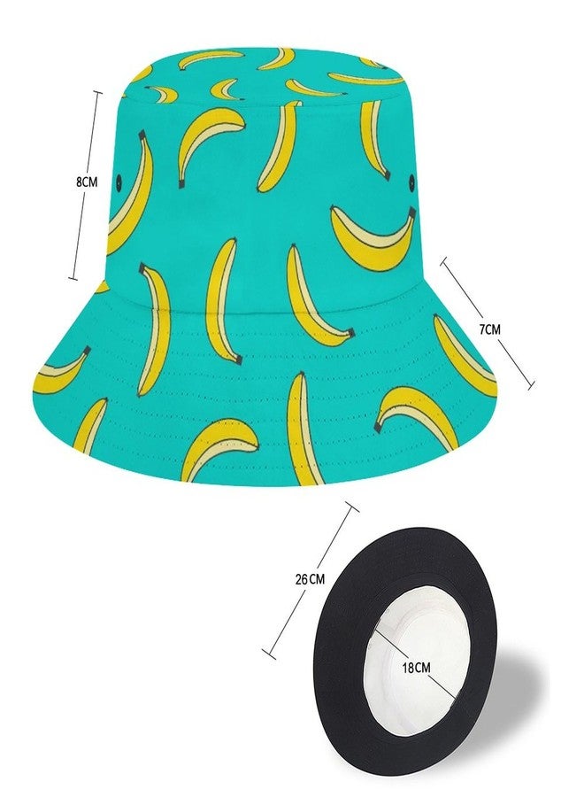 Lcokin Cute Banana Print Bucket Hat for Women Men, Outdoor Foldable UV Protection Fisherman Sun Hat Full Print Beach Travel Summer Cap - Image 2