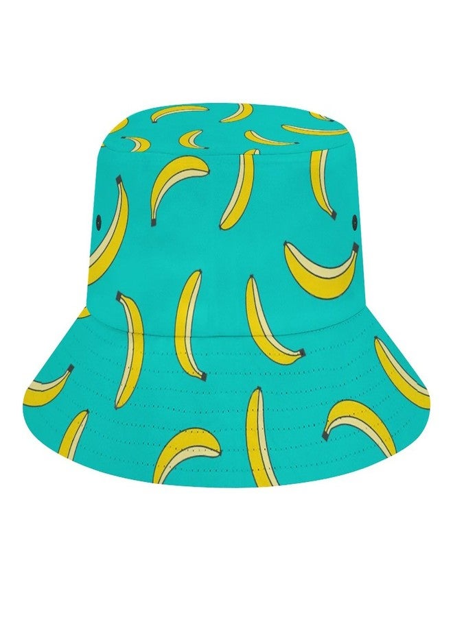 Lcokin Cute Banana Print Bucket Hat for Women Men, Outdoor Foldable UV Protection Fisherman Sun Hat Full Print Beach Travel Summer Cap - Image 1