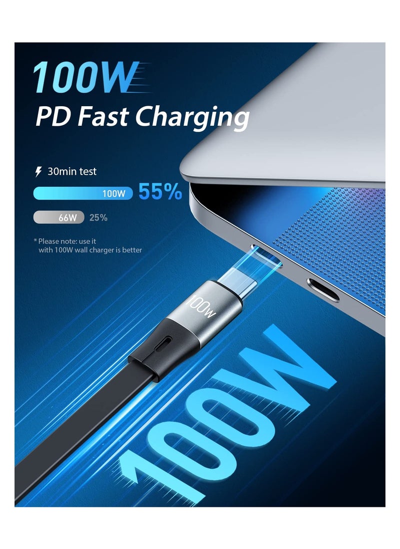 CAFELE Type C Cable 100W PD Super Fast Charging Cable, 3 in 1 Retractable Charging Cable Multi Charging Cable with Type C/Micro USB for Laptop/Cell Phone/Tablets/Phone 13 12/Galaxy(1.2m)  - Image 2