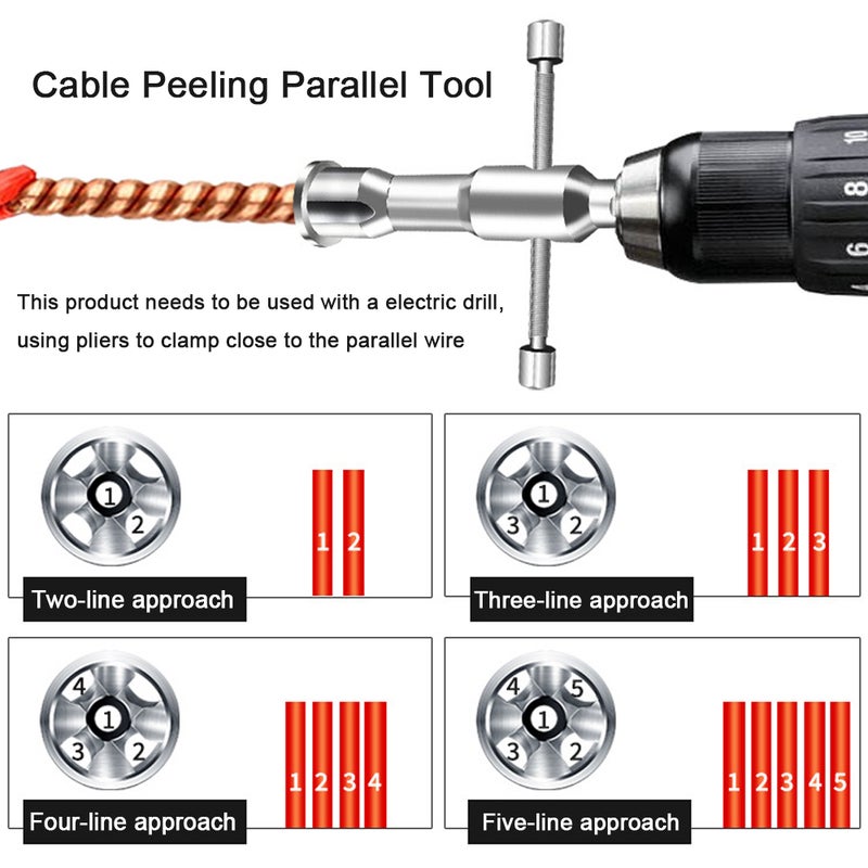 Electric Cable Automatic Peeling Parallel Device: Stainless Steel Galvanized, Water-resistant Rust-resistant - Sharp High-temperature Quenched Blades, 5-hole Parallel Clamping for Industrial Wire Proc - Image 2