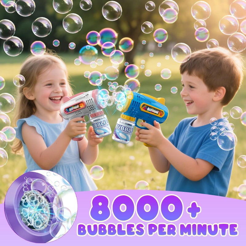 Britik 3 Pack Bubble Guns with Bubbles Solution: Automatic Bubble Maker Machine for Boys Girls, Bubble Guns Outdoor Toys for Toddlers, Party, Wedding Birthday Gifts for Ages 3 4 5 6 7 8 Year Old Kid - Image 2
