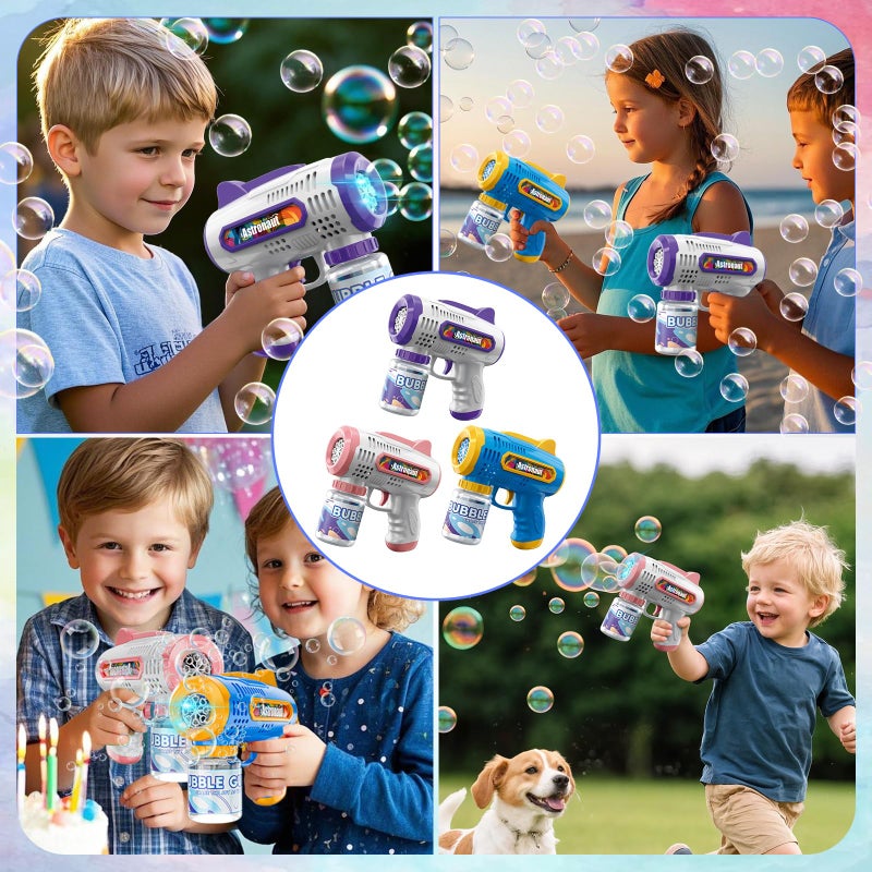 Britik 3 Pack Bubble Guns with Bubbles Solution: Automatic Bubble Maker Machine for Boys Girls, Bubble Guns Outdoor Toys for Toddlers, Party, Wedding Birthday Gifts for Ages 3 4 5 6 7 8 Year Old Kid - Image 5