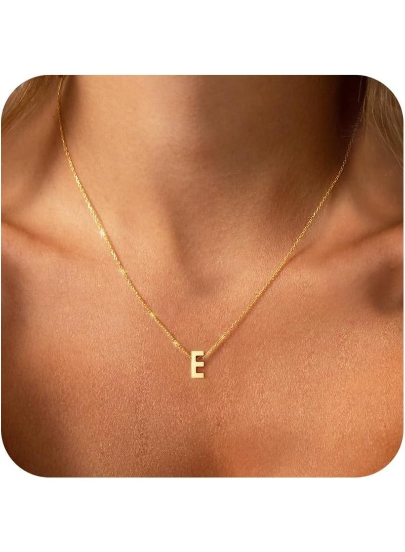 Julia Store Dainty Initial Necklaces for Women 18K Gold Plated Stainless Steel Trendy Letter Necklace Personalized Initial Love Pendant Necklace Tiny Letter Name Necklaces Gift for Teen Girls - Letter (E) - Image 4