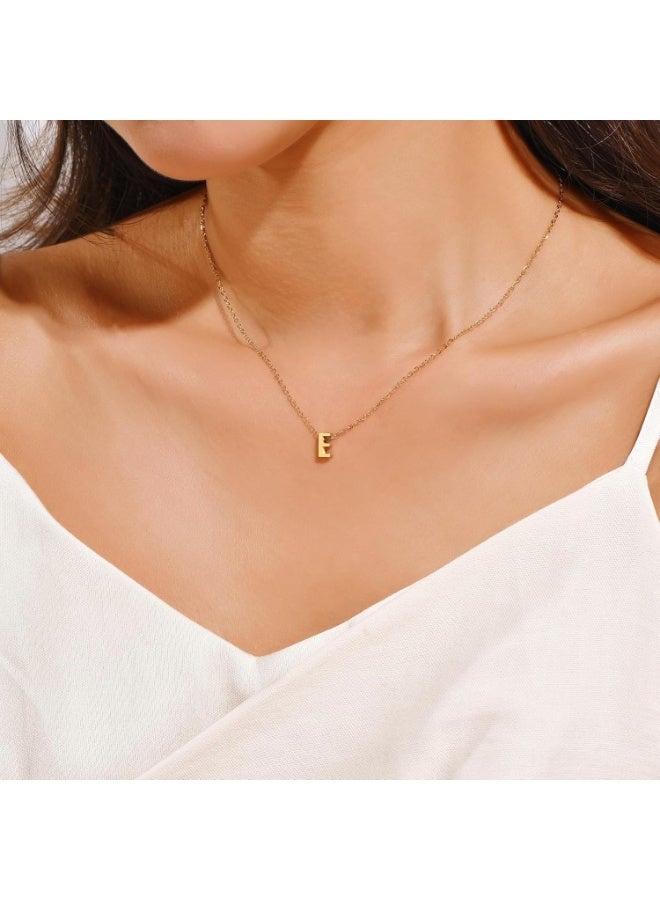 Julia Store Dainty Initial Necklaces for Women 18K Gold Plated Stainless Steel Trendy Letter Necklace Personalized Initial Love Pendant Necklace Tiny Letter Name Necklaces Gift for Teen Girls - Letter (E) - Image 3