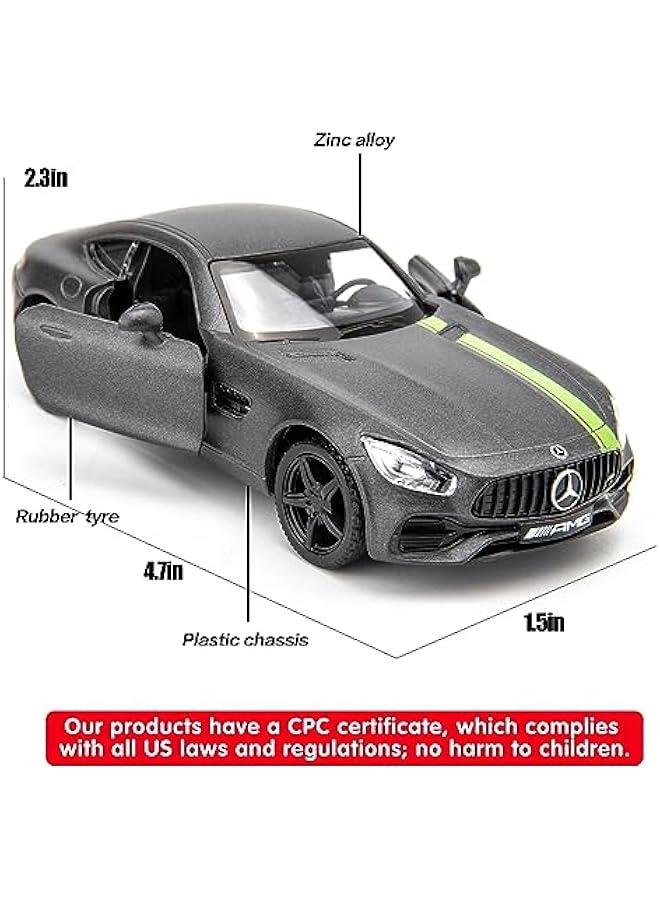 1/36 Scale Benz AMG GTR Car Model, Zinc Alloy Die-Cast Pull Back Vehicles Kid Toys for Boy Girl Gift (Gray)