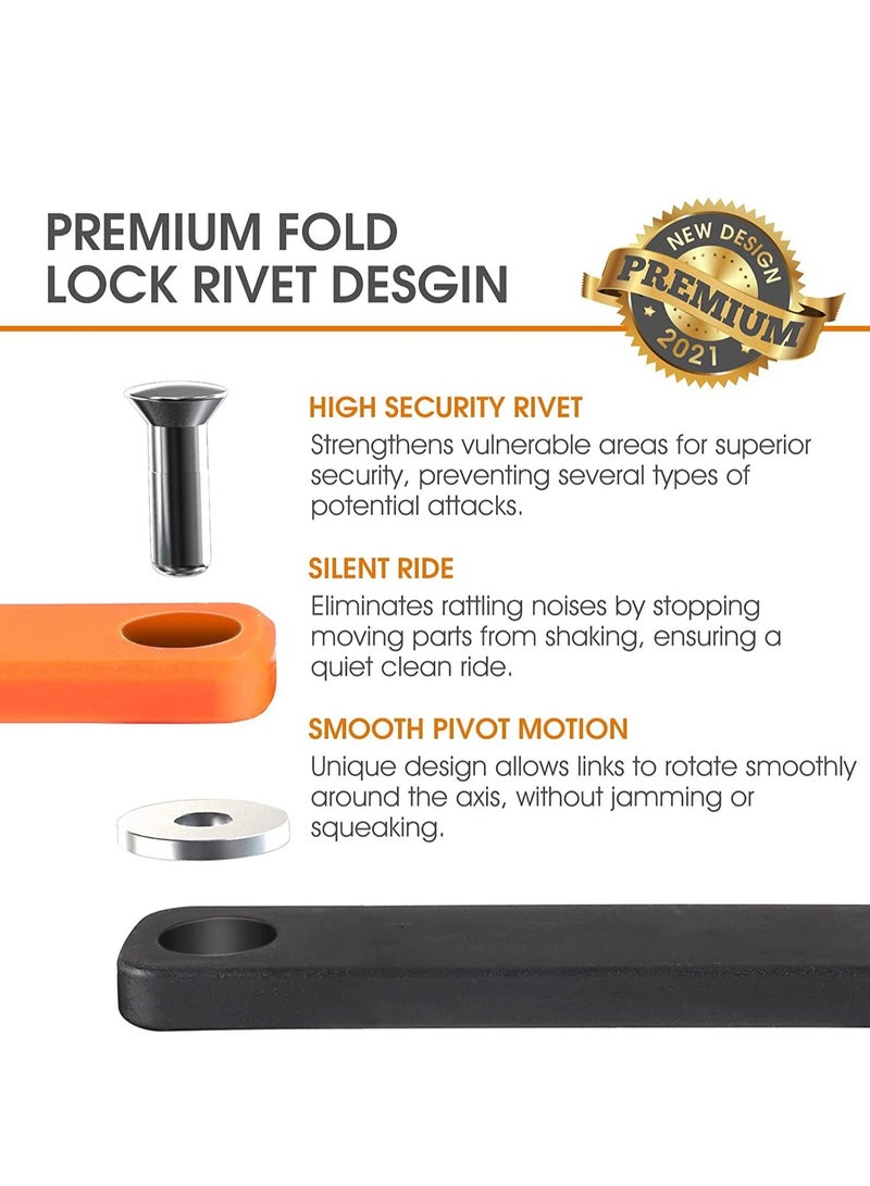 Generic Compact Folding Bike Lock with 3 Keys 2.06 Ft Anti Theft Security Bicycle Locks, Super Strong Foldable Lock, Chain Bracket for Electric Bikes Scooters - Image 3
