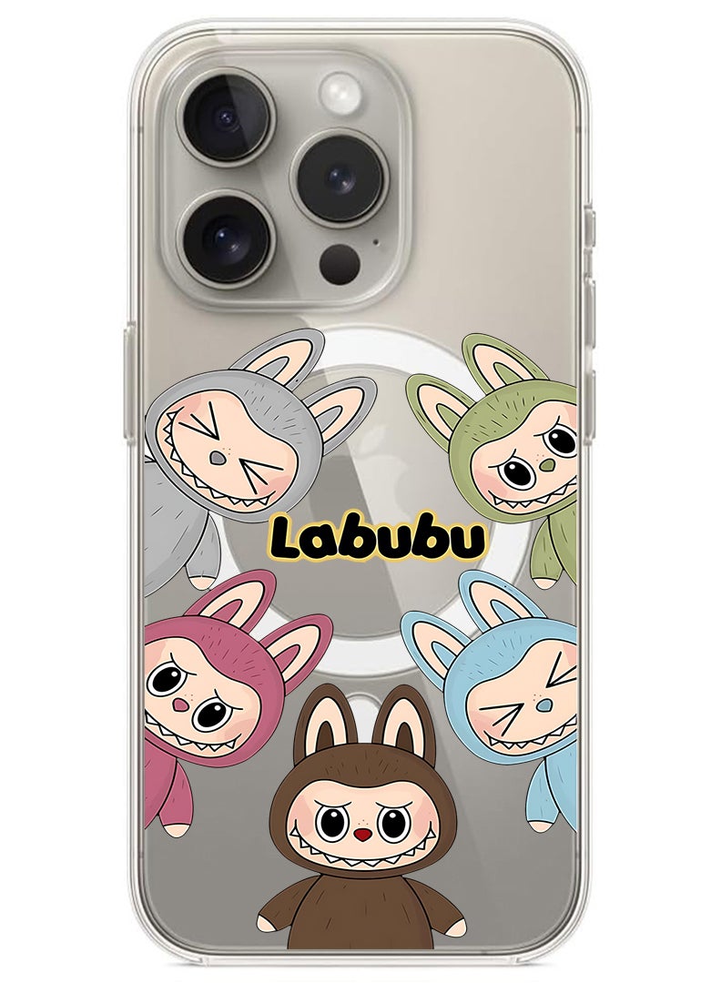 Theodor Magnetic Case for Apple iPhone 15 Pro Compatible with MagSafe Wireless Charging, Shockproof Phone Bumper Cover Labubu (2) - Image 1