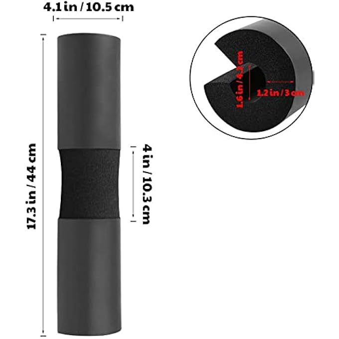 rayihni Gym Bar Foam Pad Barbell Squat Pad Neck And Shoulder Ergonomic Protective Pad Support Sponge Foam Bar Pad, Bar Padding Cushion Shoulder Protector For Hip Thrusts, Squats, Lunges (Black) - Image 4