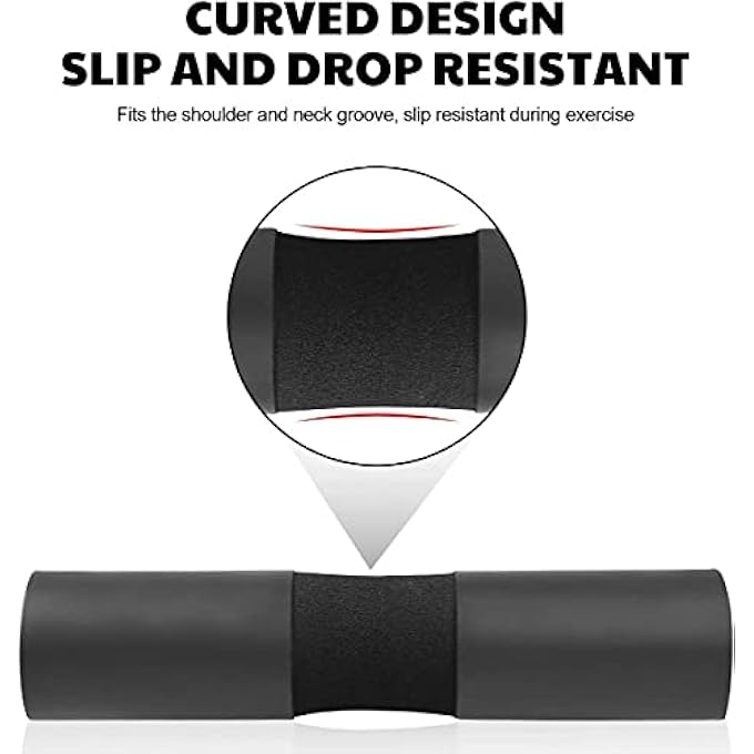 rayihni Gym Bar Foam Pad Barbell Squat Pad Neck And Shoulder Ergonomic Protective Pad Support Sponge Foam Bar Pad, Bar Padding Cushion Shoulder Protector For Hip Thrusts, Squats, Lunges (Black) - Image 5