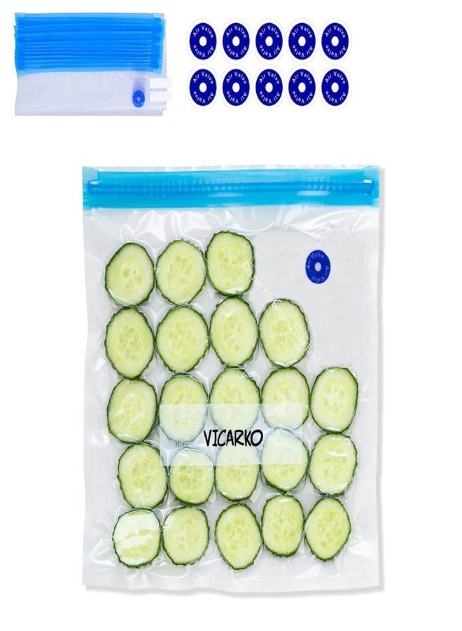 VICARKO 30 Vacuum Zipper Bags, Vacuum Sealer Bags, Food Storage, Reusable Bags, with Double Layers, BPA Free, 4.3L, 13.5 x 10.5" - Image 1