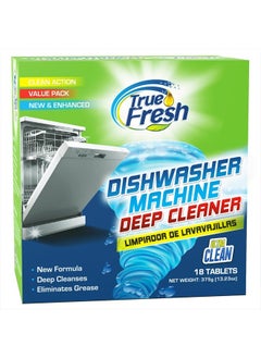 True Fresh Dishwasher Cleaner and Deodorizer Tablets 18-Pack of 20g Deep Cleaning - Heavy Duty Degreaser Dish Washer Clean Pods Formulated to Smelly Machines  - Image 1