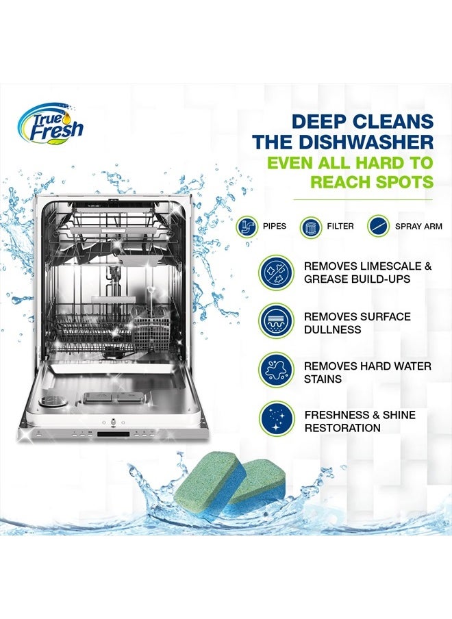 True Fresh - Dishwasher Cleaner and Deodorizer Tablets 18-Pack of 20g Deep Cleaning - Heavy Duty Degreaser Dish Washer Clean Pods Formulated to Smelly Machines - Image 1