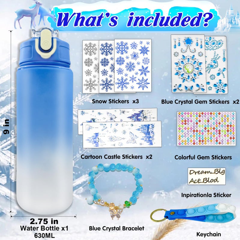 Y YOFUN YOFUN Decorate Your Own Frozen Water Bottle for Girls - Frozen Arts & Crafts, Ages 3-8 - Image 4