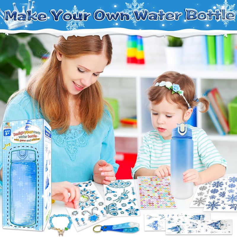 Y YOFUN YOFUN Decorate Your Own Frozen Water Bottle for Girls - Frozen Arts & Crafts, Ages 3-8 - Image 2