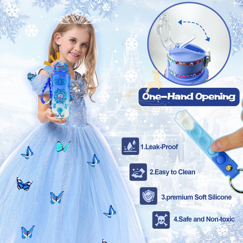 Y YOFUN YOFUN Decorate Your Own Frozen Water Bottle for Girls - Frozen Arts & Crafts, Ages 3-8 - Image 5