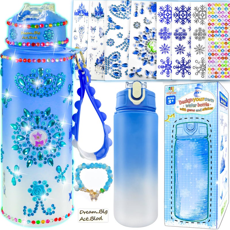 Y YOFUN YOFUN Decorate Your Own Frozen Water Bottle for Girls - Frozen Arts & Crafts, Ages 3-8 - Image 1