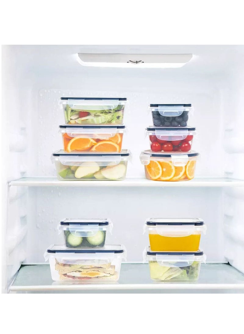 TYCOM TYCOM Meal Prep Container, Airtight Food Storage Container Set of 12 pcs ,Re-usable Plastic Food Containers, Stackable Kitchen Organizer Boxes, Tupperware, BPA Free & Microwave Freezer Dishwasher Safe  - Image 3