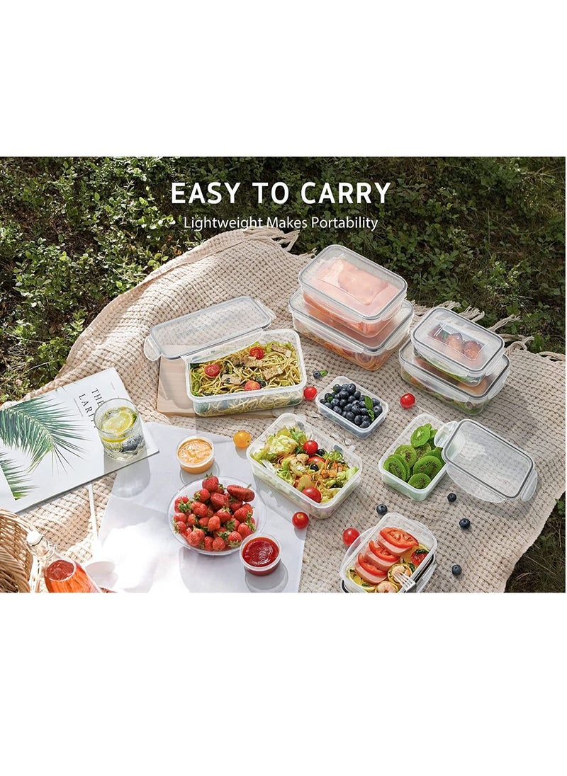 TYCOM - TYCOM Meal Prep Container, Airtight Food Storage Container Set of 12 pcs ,Re-usable Plastic Food Containers, Stackable Kitchen Organizer Boxes, Tupperware, BPA Free & Microwave Freezer Dishwasher Safe - Image 1