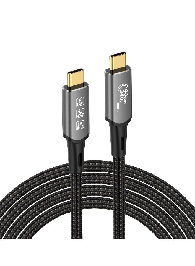 USB-C 4.0 Extension Cable with Thunderbolt 4.0 Cable , 240W Charging, 40Gbps Data, 8K@60Hz, PD3.1, Female Connector, Compatible with MacBook, Dock, Hub, SSD - Image 1