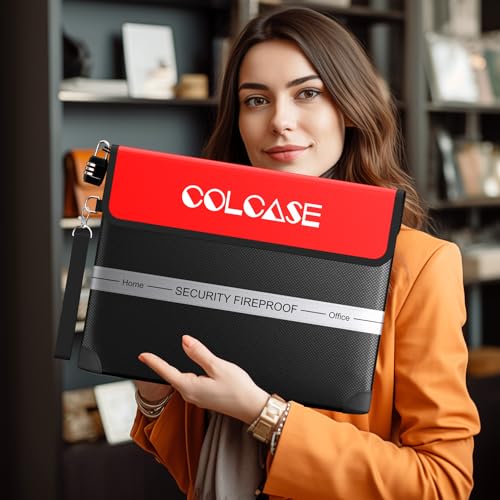 COLCASE Fireproof Document Bag with Lock 5200℉ Heat Insulated Waterproof and Fireproof Bag with Zipper Fireproof Bag Storage for Money, Documents,Passport and Valuables 15 x 11 inches - Image 4