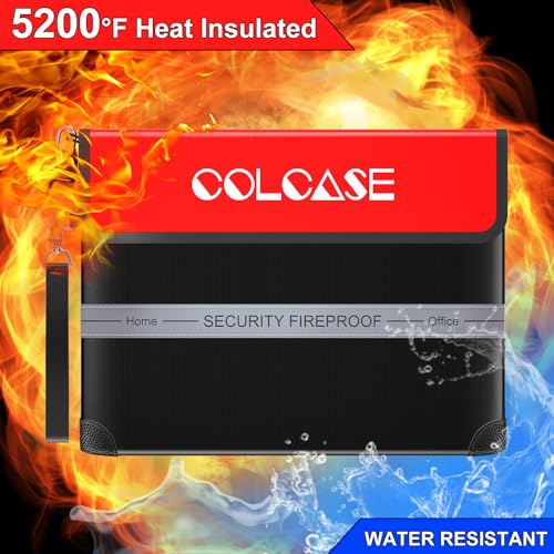 COLCASE Fireproof Document Bag with Lock 5200℉ Heat Insulated Waterproof and Fireproof Bag with Zipper Fireproof Bag Storage for Money, Documents,Passport and Valuables 15 x 11 inches - Image 5