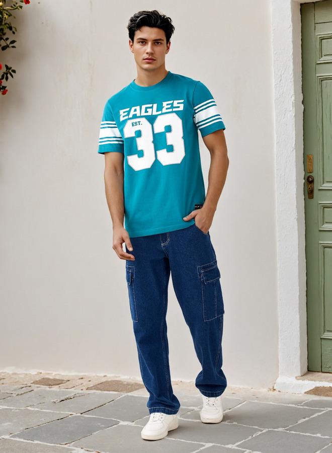 سبلاش فيڤ تيشيرت برقبة دائرية بطبعة الدوري الوطني لكرة القدم - Image 2