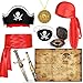HUITEM 9 PCS Pirate Accessories Set Pirate Costume Accessories With Hat Head Scarf Sash Belt Eye Patches Swords Map Necklace for Halloween Party Favors Supplies Toys - Image 2