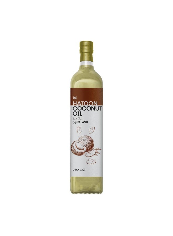 Hatoon Coconut Oil Natural – Cold Pressed – 100% Pure Coconut Oil – 250ml - Image 1