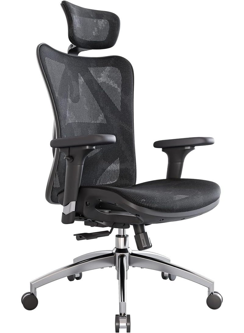 Ergonomic High Back Office Chair with Breathable Mesh Seat, Adjustable Lumbar Support and 3D Armrests, Metal Base for Home and Office Use - Image 1