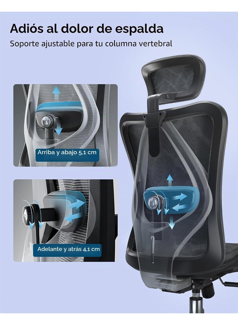 Ergonomic High Back Office Chair with Breathable Mesh Seat, Adjustable Lumbar Support and 3D Armrests, Metal Base for Home and Office Use - Image 5