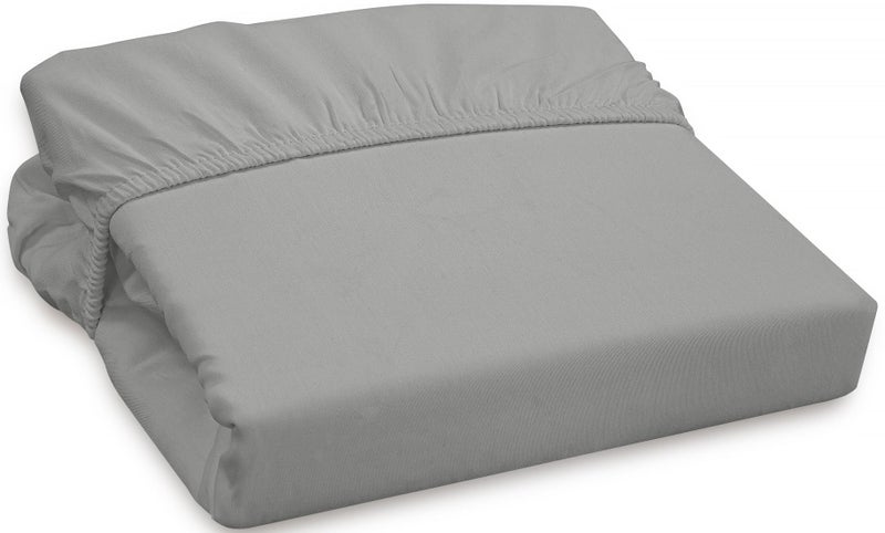 Royale Linens 300 Count Thread Count 100 ٪ Staple Cofted Cotton Mitton - Super Super Deep Pocket Bottom -shop -silver full seabe الحجم الكامل - ورقة كاملة مجهزة فقط - ورقة مرنة (فضية كاملة) - Image 1