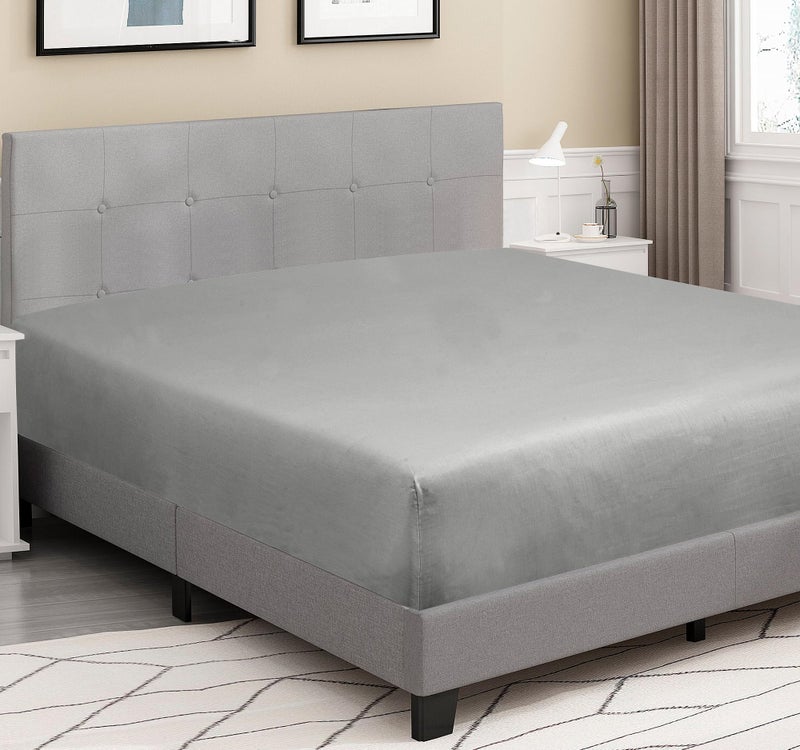 Royale Linens 300 Count Thread Count 100 ٪ Staple Cofted Cotton Mitton - Super Super Deep Pocket Bottom -shop -silver full seabe الحجم الكامل - ورقة كاملة مجهزة فقط - ورقة مرنة (فضية كاملة) - Image 4