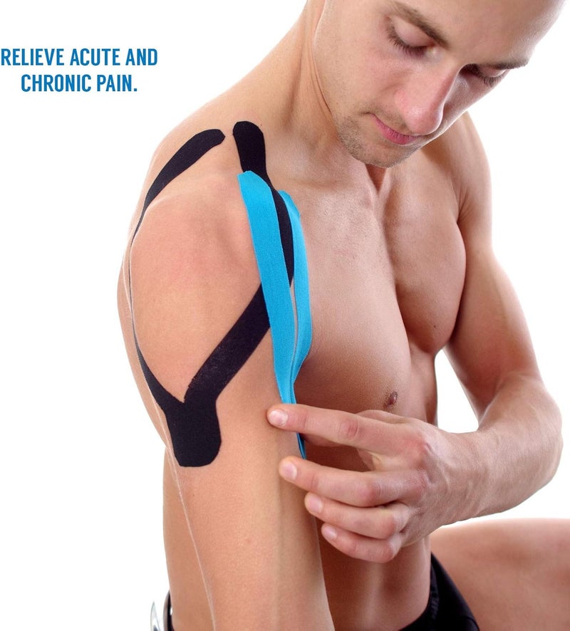 Proworks Kinesiology Tape 5m Roll of Elastic Muscle Support Tape for Exercise Sports Injury Recovery Light Blue - Image 4