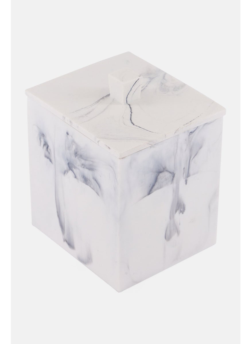 AMG - Marble Cotton Ball Swab Holder, Grey - Image 1