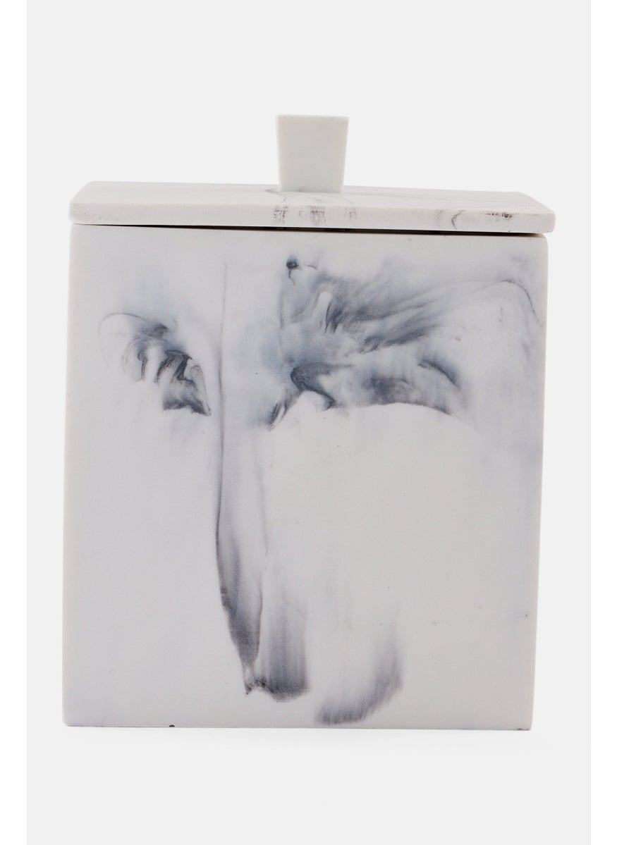 AMG - Marble Cotton Ball Swab Holder, Grey - Image 1