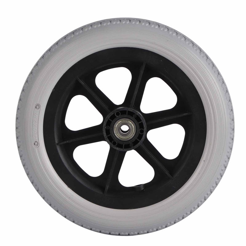 Wheelchair Rear Wheel 12in Grey PU Solid Tire No-Inflate Anti-Slip Texture - Thickened Hub Strong Bearing Capacity Wheelchair Replacement Wheel for Wheelchair Users - Image 2
