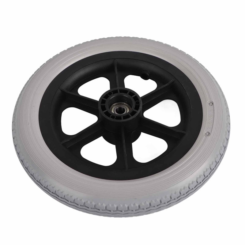 Wheelchair Rear Wheel 12in Grey PU Solid Tire No-Inflate Anti-Slip Texture - Thickened Hub Strong Bearing Capacity Wheelchair Replacement Wheel for Wheelchair Users - Image 4