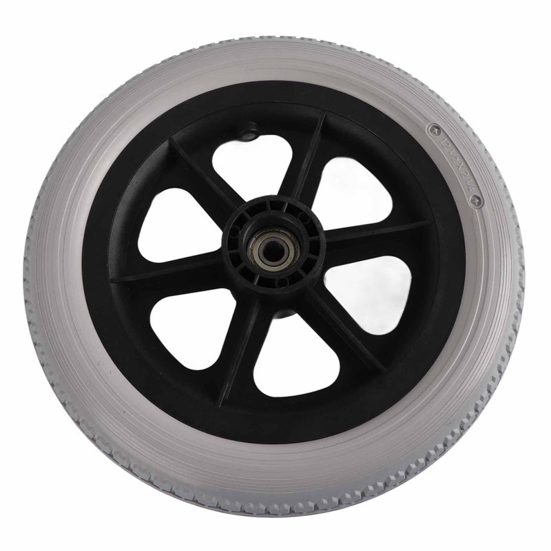 Wheelchair Rear Wheel 12in Grey PU Solid Tire No-Inflate Anti-Slip Texture - Thickened Hub Strong Bearing Capacity Wheelchair Replacement Wheel for Wheelchair Users - Image 5