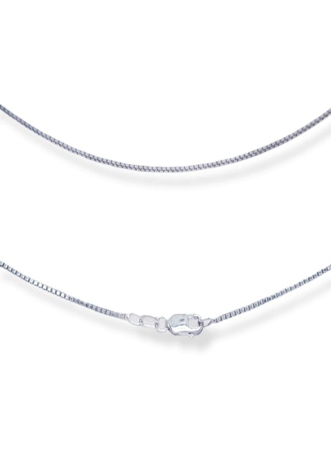 CRAFT WIRE 18 Inches 925 Sterling Silver Very Thin 0.7mm Box Chain Necklace Made in ITALY - Image 1