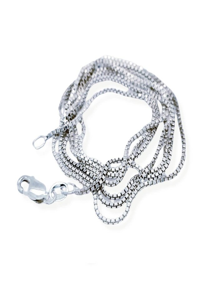 CRAFT WIRE 18 Inches 925 Sterling Silver Very Thin 0.7mm Box Chain Necklace Made in ITALY - Image 3