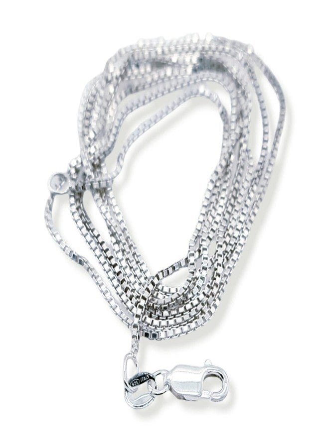 CRAFT WIRE 18 Inches 925 Sterling Silver Very Thin 0.7mm Box Chain Necklace Made in ITALY - Image 2