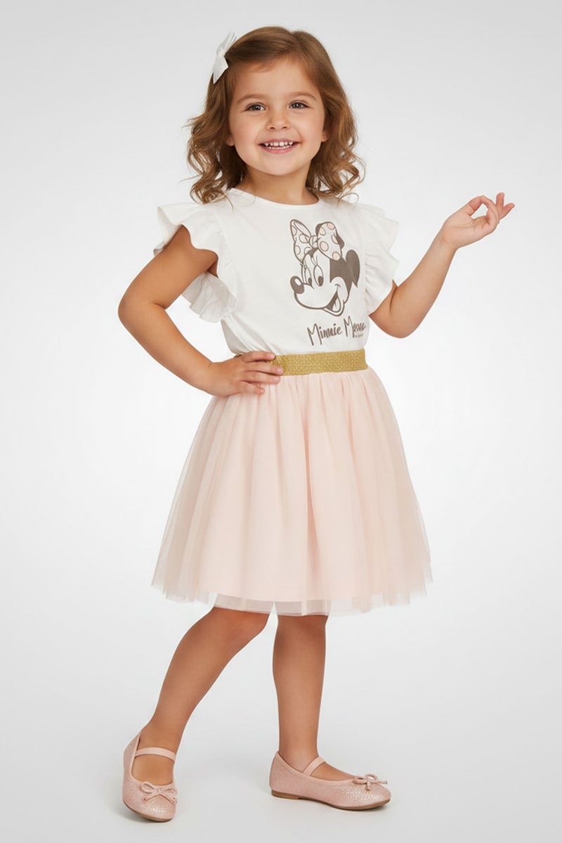 Disney Baby Toddlers Girl 2 Pieces Graphic Print Top And Skirt Set, Multicolor - Image 1