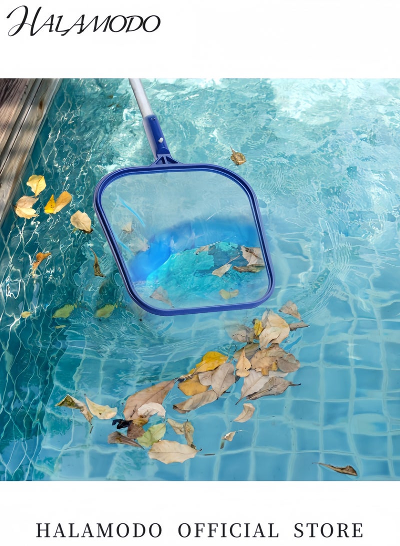 HALAMODO Telescopic Pool Skimmer Net with Pole Heavy Duty Leaf Rake Mesh Net for Pool Cleaning Spa Hot Tub Pond Fine Mesh Debris Catcher Extendable Handle Pool Net Skimmer Tool  - Image 2