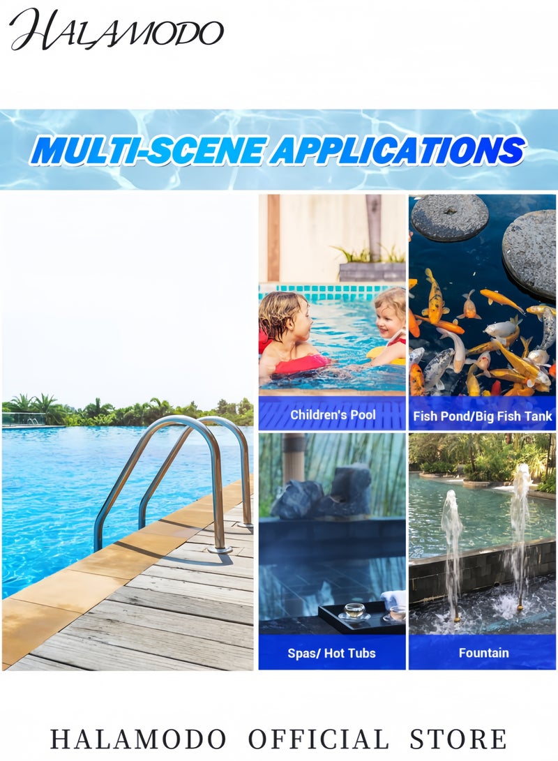 HALAMODO Telescopic Pool Skimmer Net with Pole Heavy Duty Leaf Rake Mesh Net for Pool Cleaning Spa Hot Tub Pond Fine Mesh Debris Catcher Extendable Handle Pool Net Skimmer Tool  - Image 4