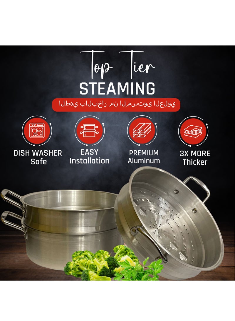 Layer Stainless Steel Steamer Pot with strainer basket & lids, Versatile cookware, healthier meals, Foods & vegetables, easy cleanup. Compatible with gas, electric, ceramic & Hot induction - Image 5