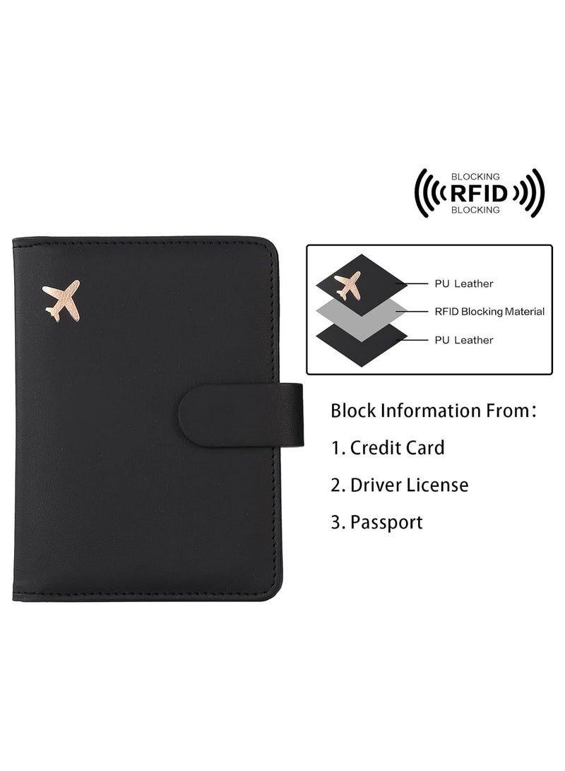 Leather Passport Holder Covers Case, Waterproof Rfid Blocking Travel Wallet Passport - Image 4